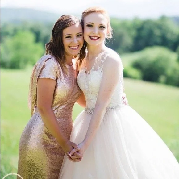 Rose gold sequin dress - Picture 2 of 8